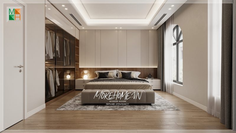 Thiết kế mẫu thiết kế phòng ngủ biệt thự đẹp sang trọng mang đến sự tiện nghi và thoải mái dễ chịu khi bước chân vào căn phòng.