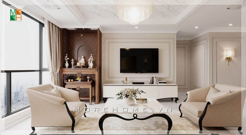Ngắm nhìn mẫu thiết kế phòng khách chung cư, nhà phố, biệt thự tân cổ điển rất sang trọng và đẳng cấp.