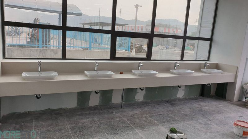 Đá Himacs LG nhập khẩu từ Hàn Quốc là gợi ý tuyệt vời để sử dụng làm đá ốp lavabo.